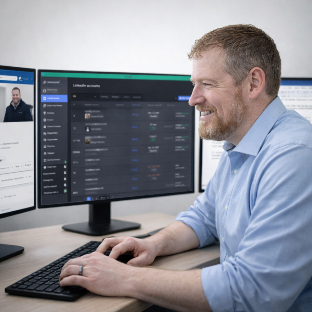 Jamie McAnsh using LinkedIn automation software as part of an inclusive technologies and digital outreach strategy